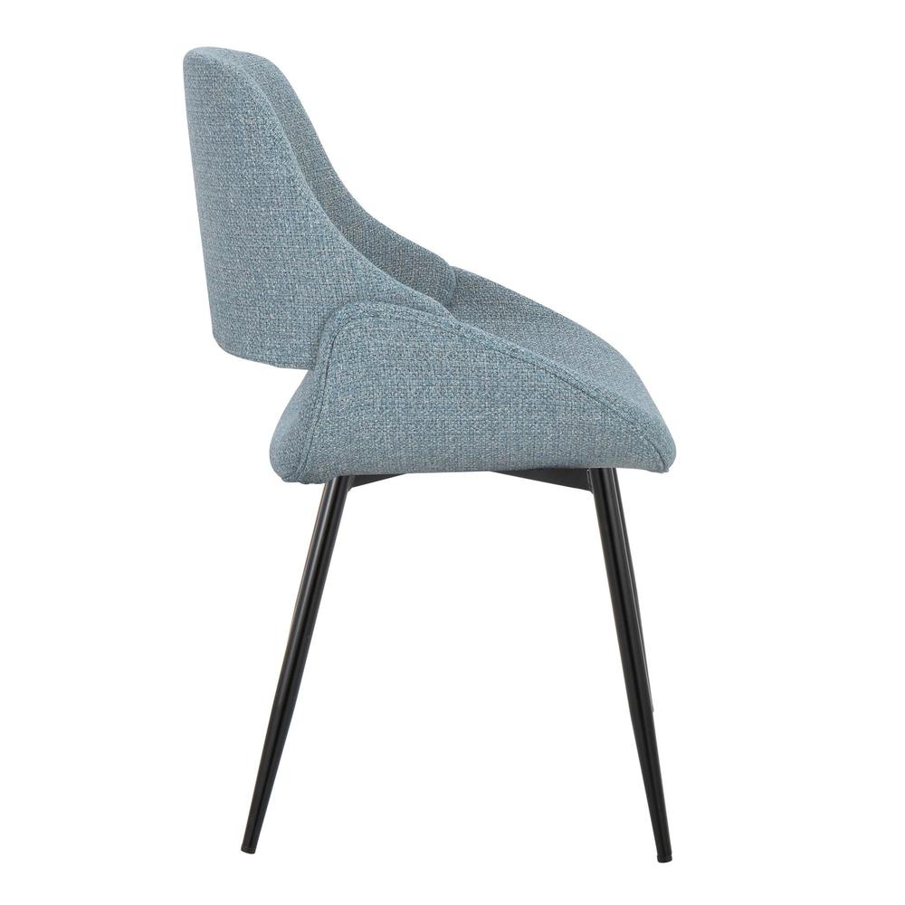 Black Metal, Blue Fabric Fabrico Chair - Set of 2