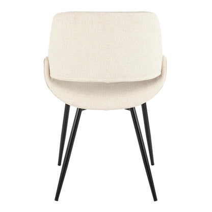 Black Metal, Cream Fabric Fabrico Chair - Set of 2