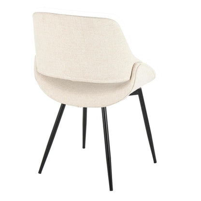 Black Metal, Cream Fabric Fabrico Chair - Set of 2