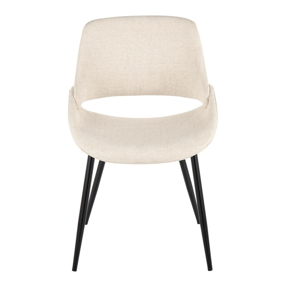 Black Metal, Cream Fabric Fabrico Chair - Set of 2