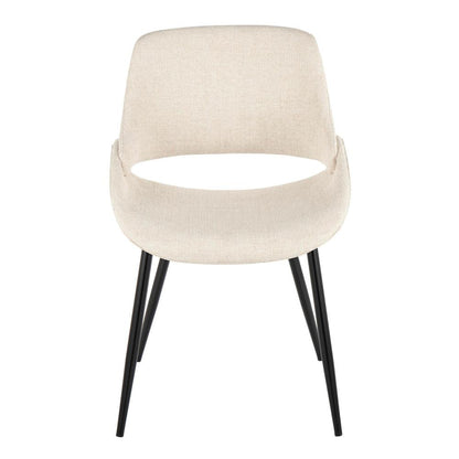 Black Metal, Cream Fabric Fabrico Chair - Set of 2