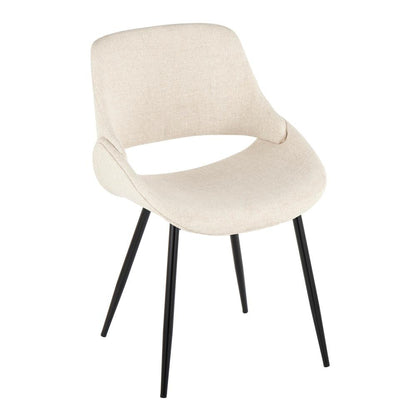 Black Metal, Cream Fabric Fabrico Chair - Set of 2