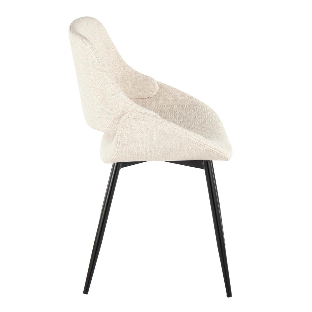 Black Metal, Cream Fabric Fabrico Chair - Set of 2