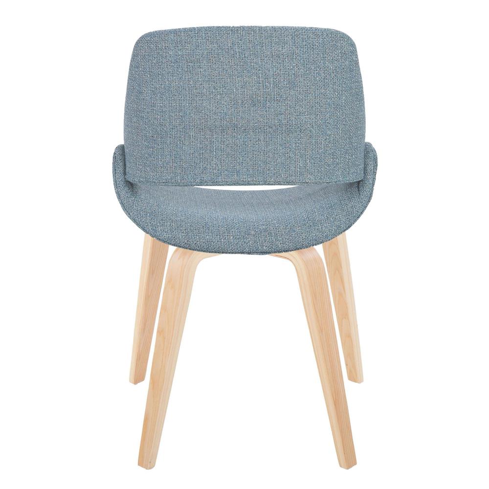 Natural Wood, Blue Fabric Fabrico Chair - Set of 2