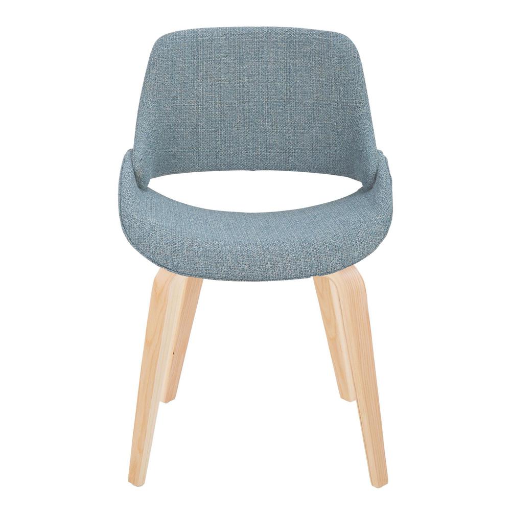 Natural Wood, Blue Fabric Fabrico Chair - Set of 2