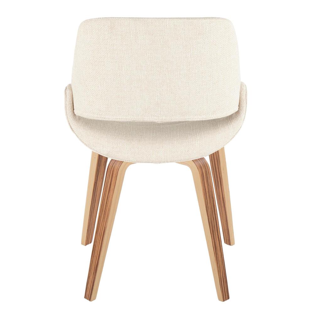 Zebra Wood, Cream Fabric Fabrico Chair - Set of 2