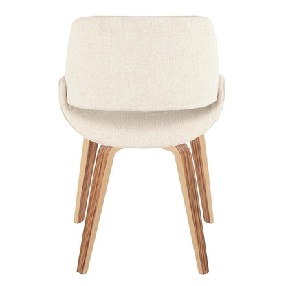 Zebra Wood, Cream Fabric Fabrico Chair - Set of 2