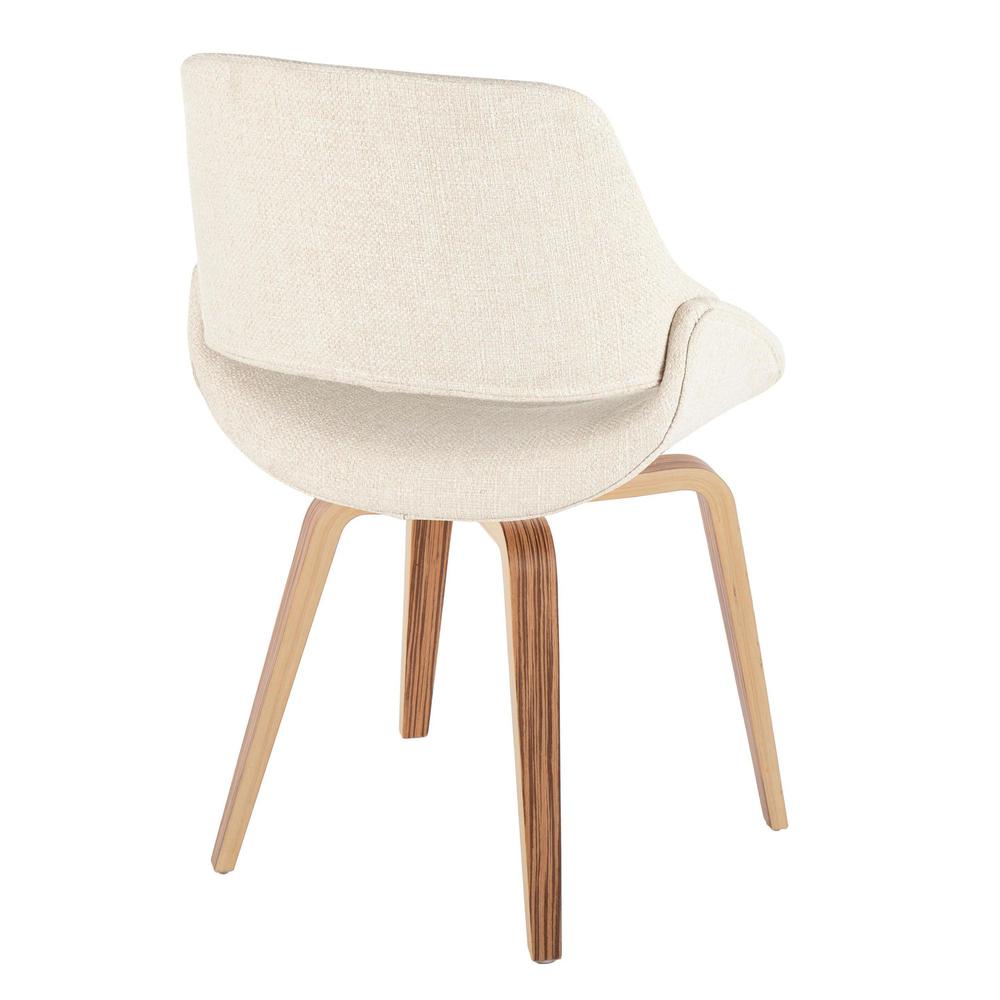 Zebra Wood, Cream Fabric Fabrico Chair - Set of 2