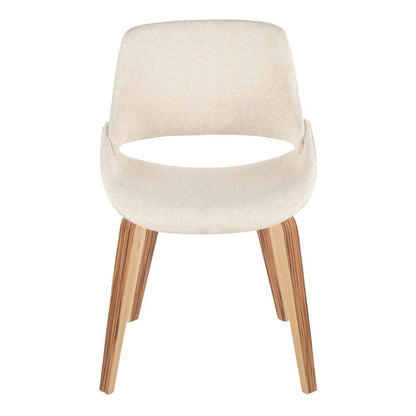 Zebra Wood, Cream Fabric Fabrico Chair - Set of 2