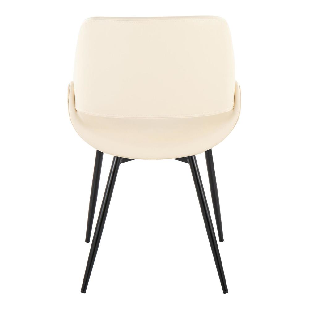 Black Metal, Cream PU Fabrico Chair - Set of 2