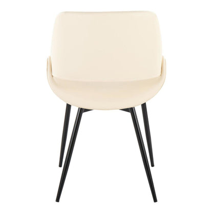 Black Metal, Cream PU Fabrico Chair - Set of 2