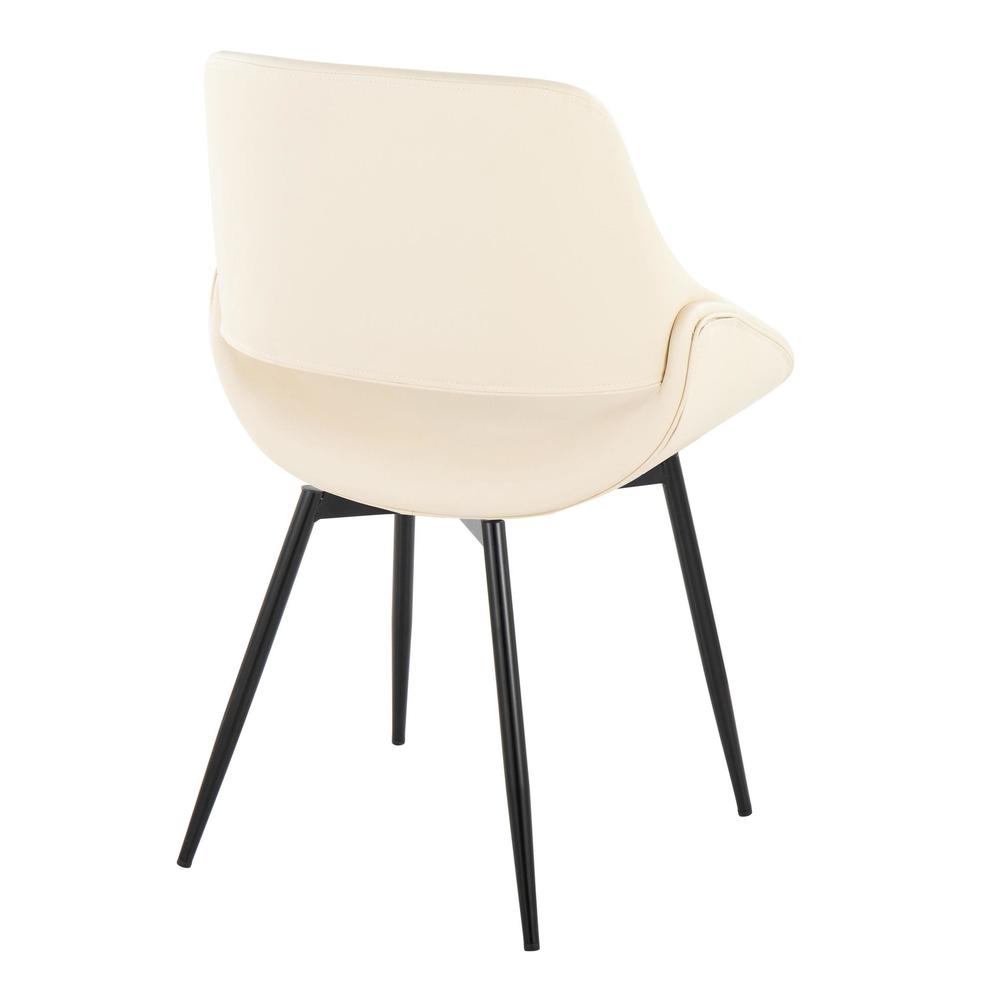 Black Metal, Cream PU Fabrico Chair - Set of 2