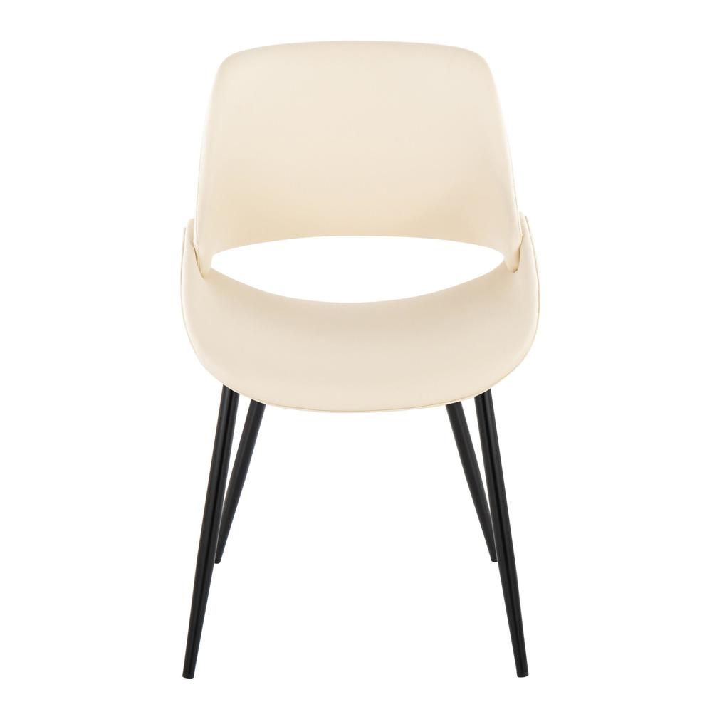 Black Metal, Cream PU Fabrico Chair - Set of 2