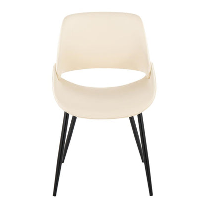 Black Metal, Cream PU Fabrico Chair - Set of 2