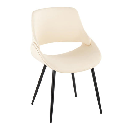 Black Metal, Cream PU Fabrico Chair - Set of 2
