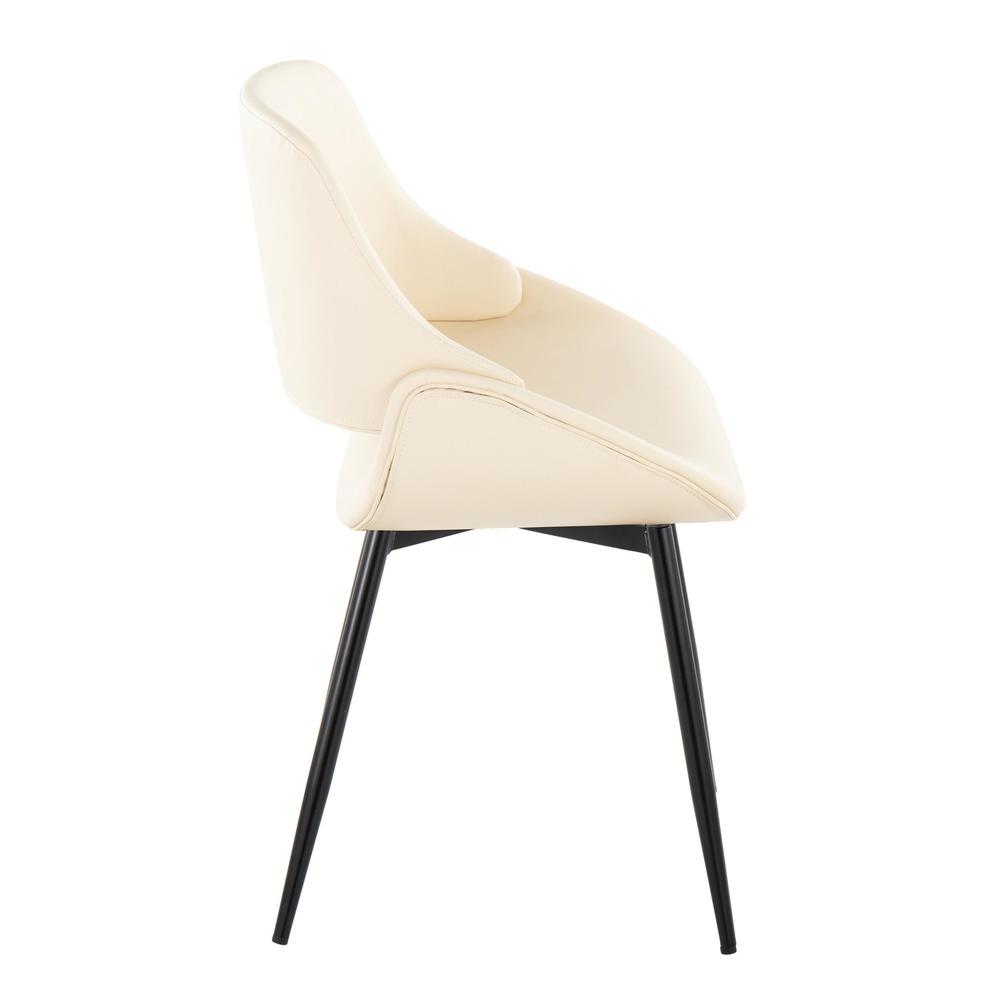 Black Metal, Cream PU Fabrico Chair - Set of 2