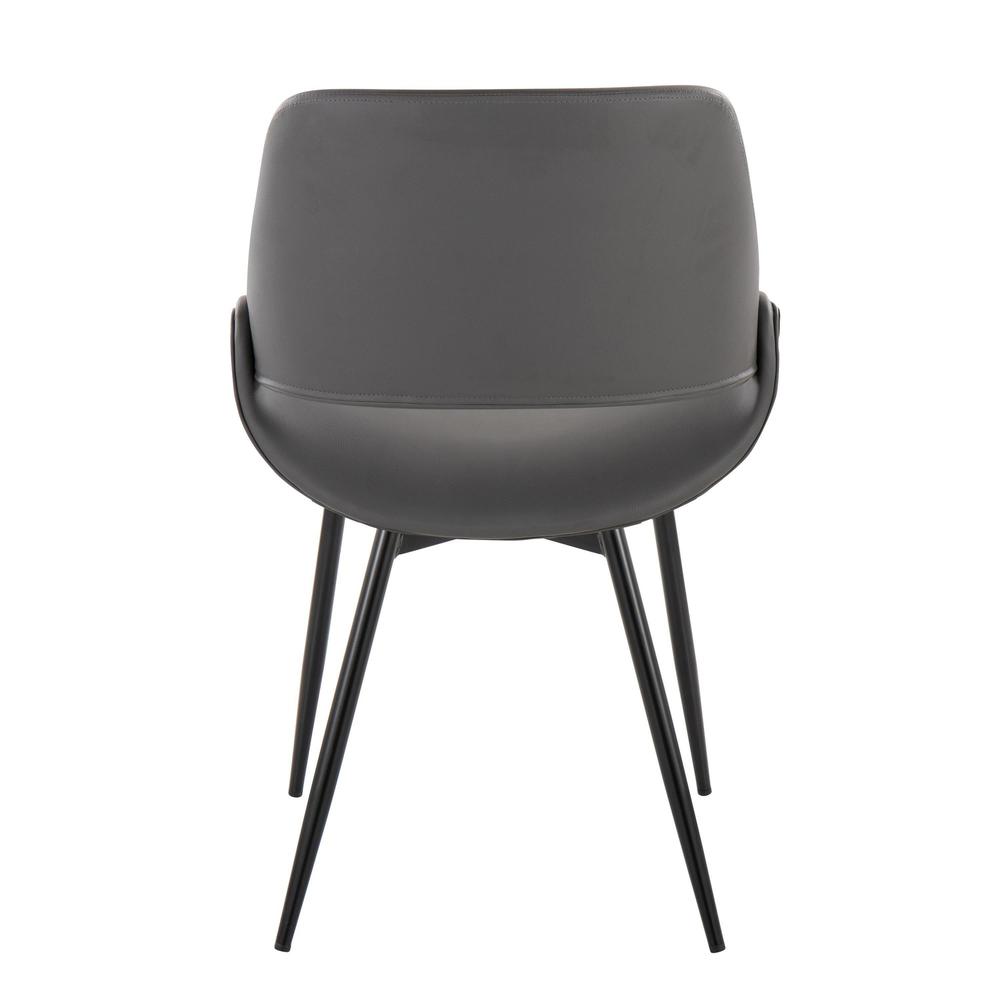Black Metal, Grey PU Fabrico Chair - Set of 2