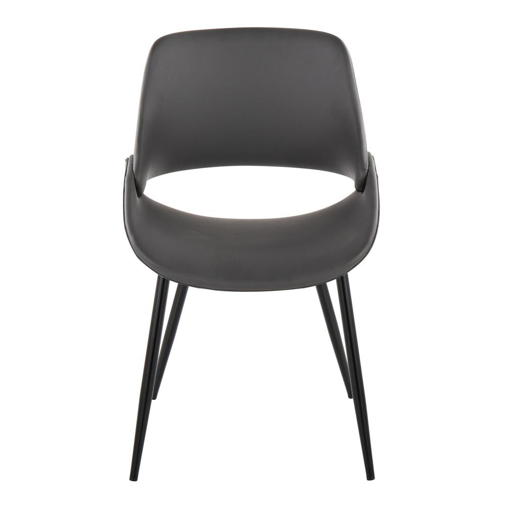 Black Metal, Grey PU Fabrico Chair - Set of 2
