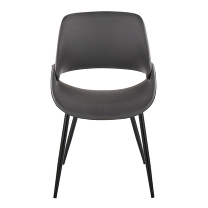 Black Metal, Grey PU Fabrico Chair - Set of 2