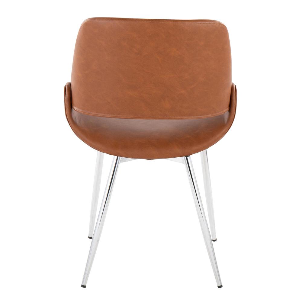 Chrome Metal, Camel PU Fabrico Chair - Set of 2