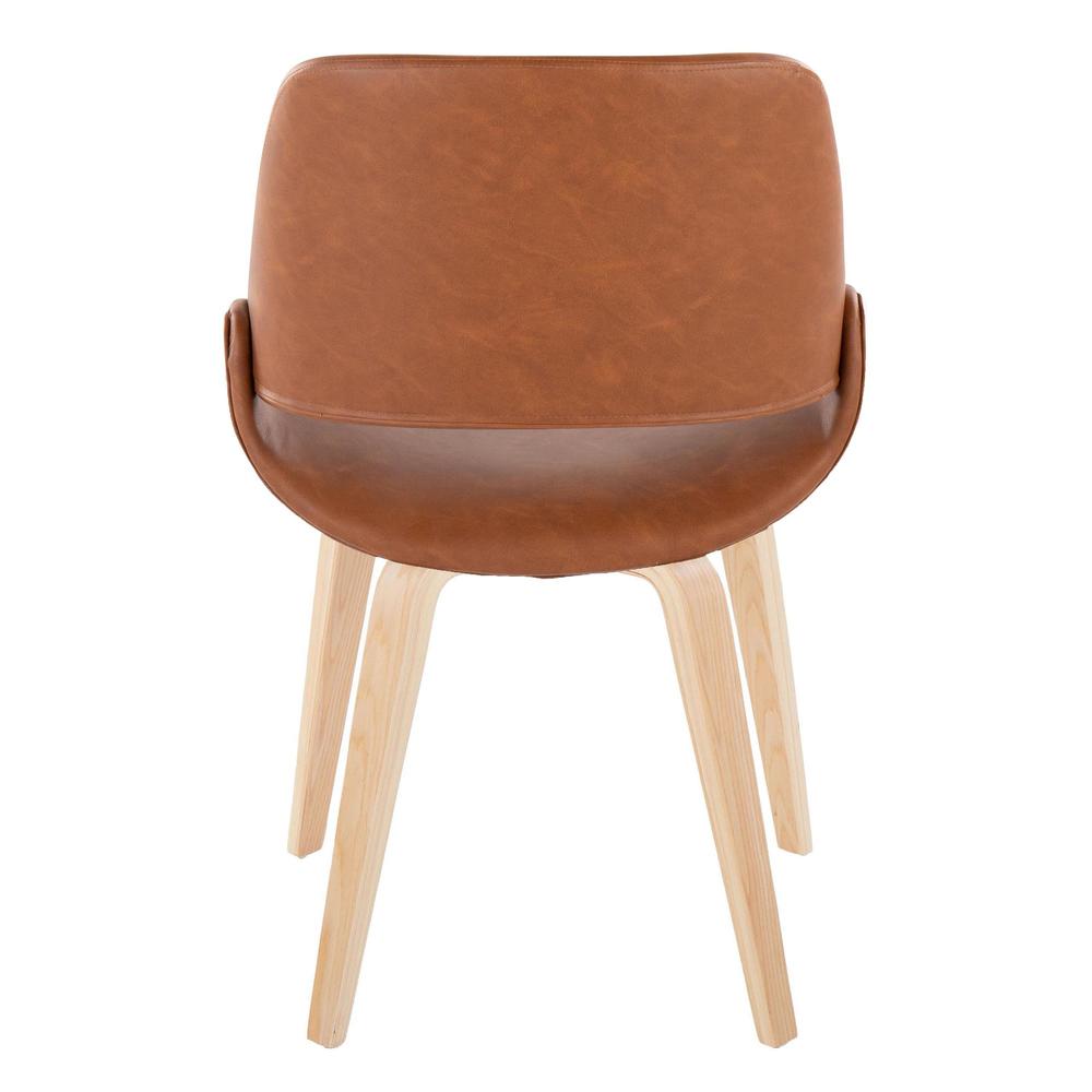 Natural Wood, Camel PU Fabrico Chair - Set of 2