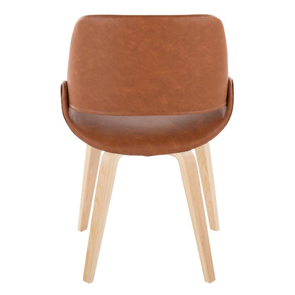 Natural Wood, Camel PU Fabrico Chair - Set of 2