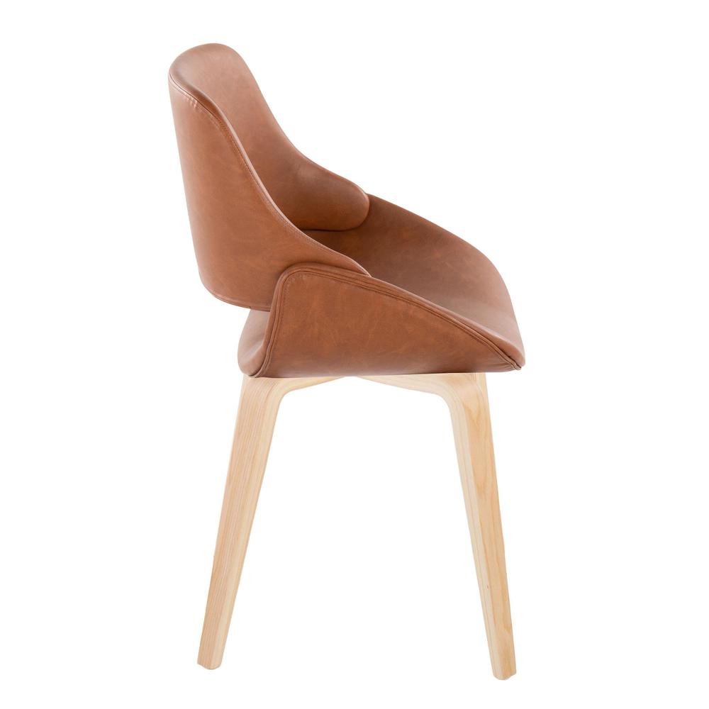 Natural Wood, Camel PU Fabrico Chair - Set of 2
