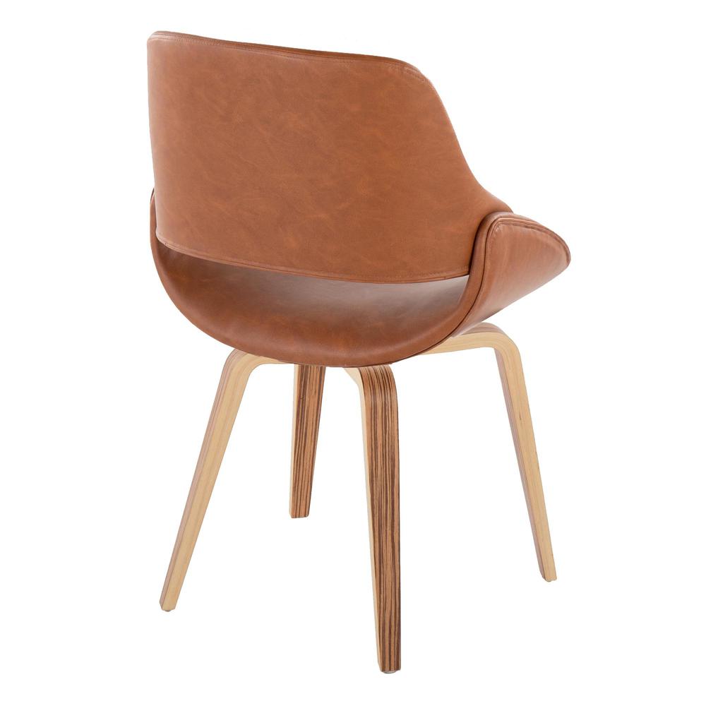 Zebra Wood, Camel PU Fabrico Chair - Set of 2