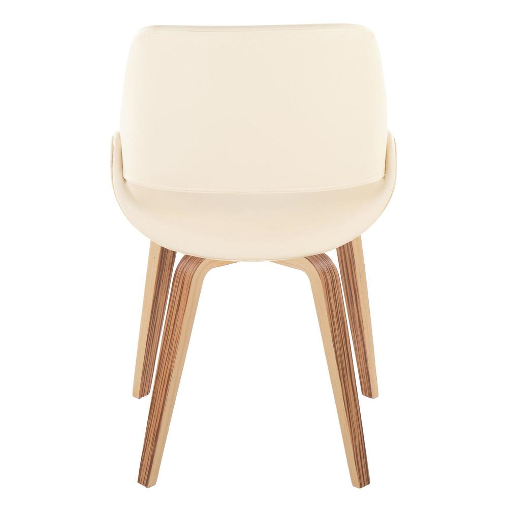 Zebra Wood, Cream PU Fabrico Chair - Set of 2