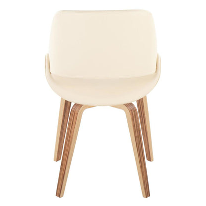 Zebra Wood, Cream PU Fabrico Chair - Set of 2