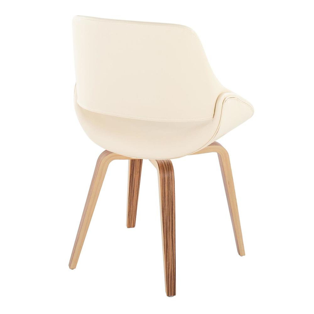 Zebra Wood, Cream PU Fabrico Chair - Set of 2