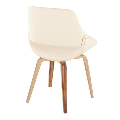 Zebra Wood, Cream PU Fabrico Chair - Set of 2