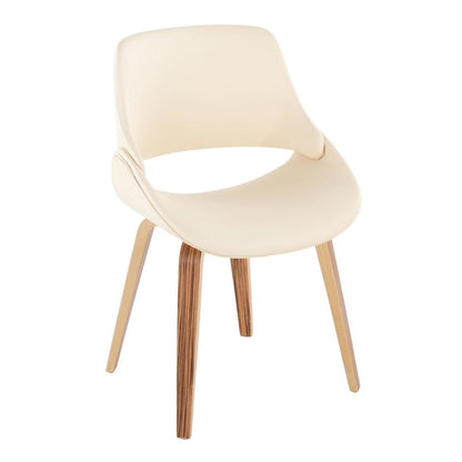 Zebra Wood, Cream PU Fabrico Chair - Set of 2