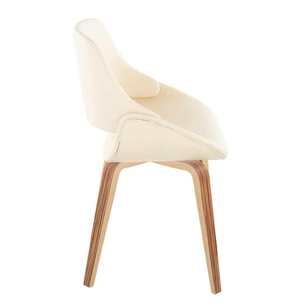 Zebra Wood, Cream PU Fabrico Chair - Set of 2