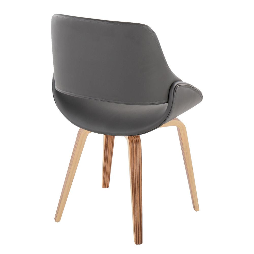 Zebra Wood, Grey PU Fabrico Chair - Set of 2