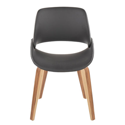 Zebra Wood, Grey PU Fabrico Chair - Set of 2