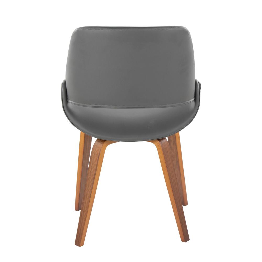 Walnut Wood, Grey PU Fabrico Chair - Set of 2