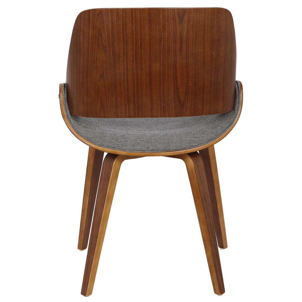 Walnut Wood, Grey Fabric Fabrizzi Chair - Set of 2