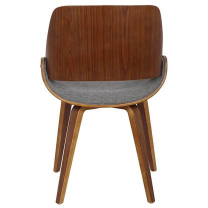 Walnut Wood, Grey Fabric Fabrizzi Chair - Set of 2