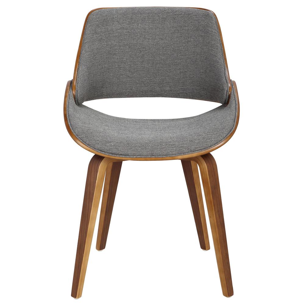 Walnut Wood, Grey Fabric Fabrizzi Chair - Set of 2