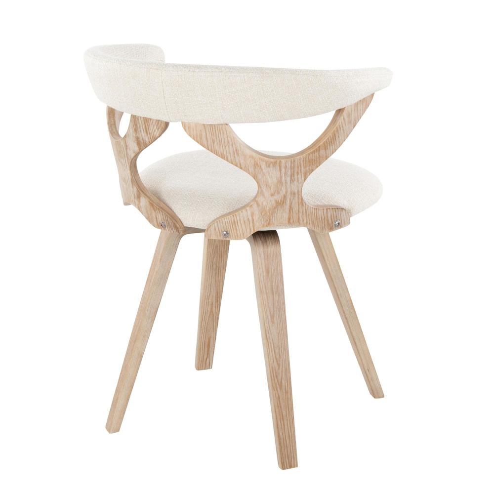 White Washed Wood, Cream Fabric Gardenia Chair