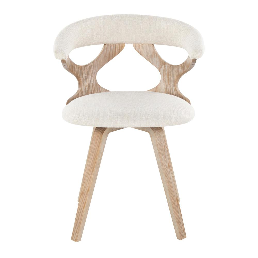 White Washed Wood, Cream Fabric Gardenia Chair