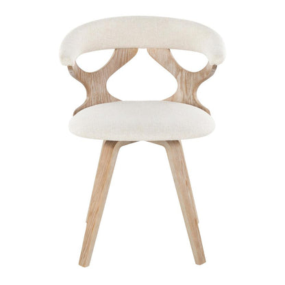 White Washed Wood, Cream Fabric Gardenia Chair