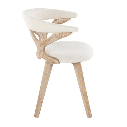 White Washed Wood, Cream Fabric Gardenia Chair