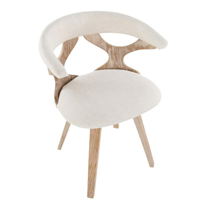 White Washed Wood, Cream Fabric Gardenia Chair
