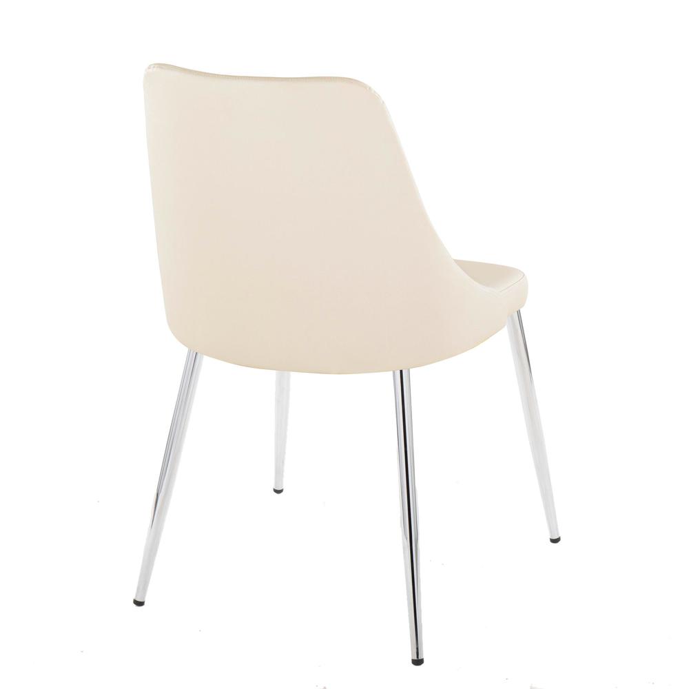 Chrome Metal, Cream PU Giovanni Chair - Set of 2