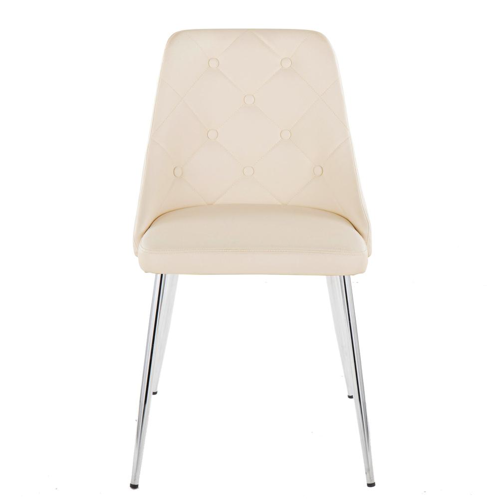 Chrome Metal, Cream PU Giovanni Chair - Set of 2