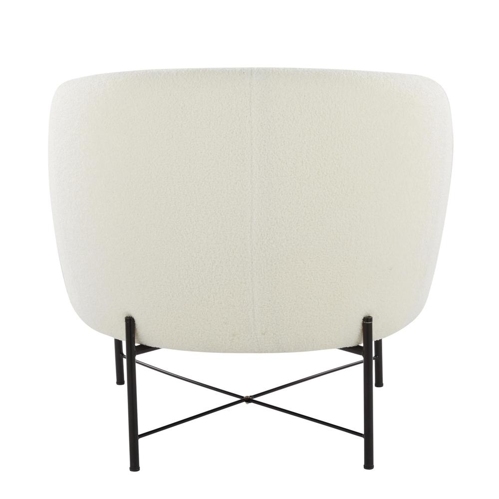 Black Metal, White Sherpa Chloe Accent Chair