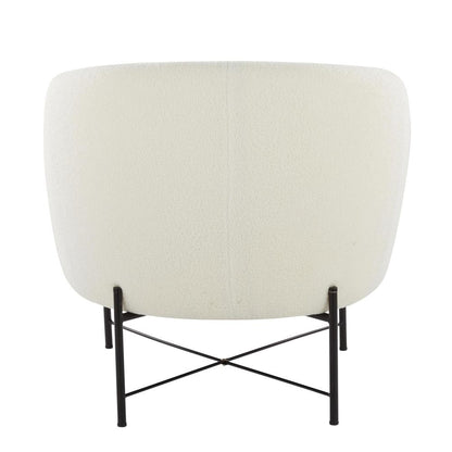 Black Metal, White Sherpa Chloe Accent Chair