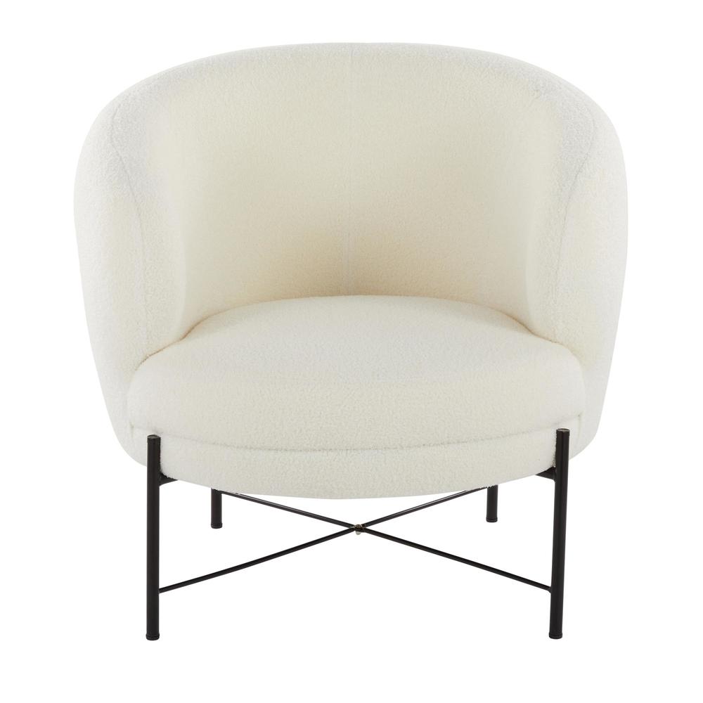 Black Metal, White Sherpa Chloe Accent Chair